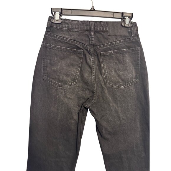 2/$30 ZARA Womens 4 Jet Black Distressed High Waisted Jeans Cotton Casual Style - Picture 10 of 16